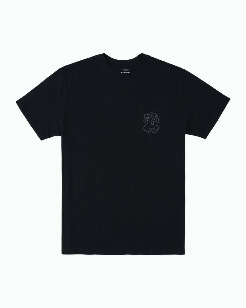 루카 남성 블랙 반팔 라운드 티셔츠 (VA21ST203BLK)