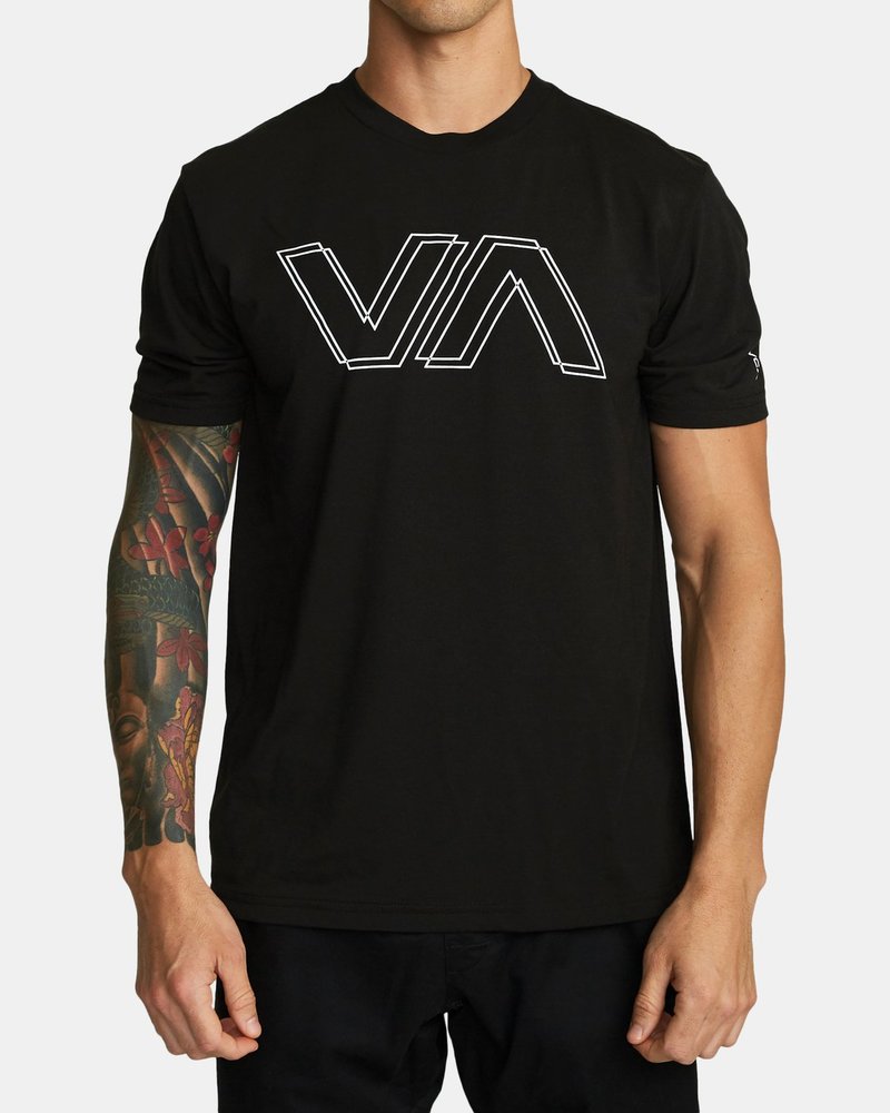 루카 남성 블랙 반팔 라운드 티셔츠 (VA21ST531BLK)