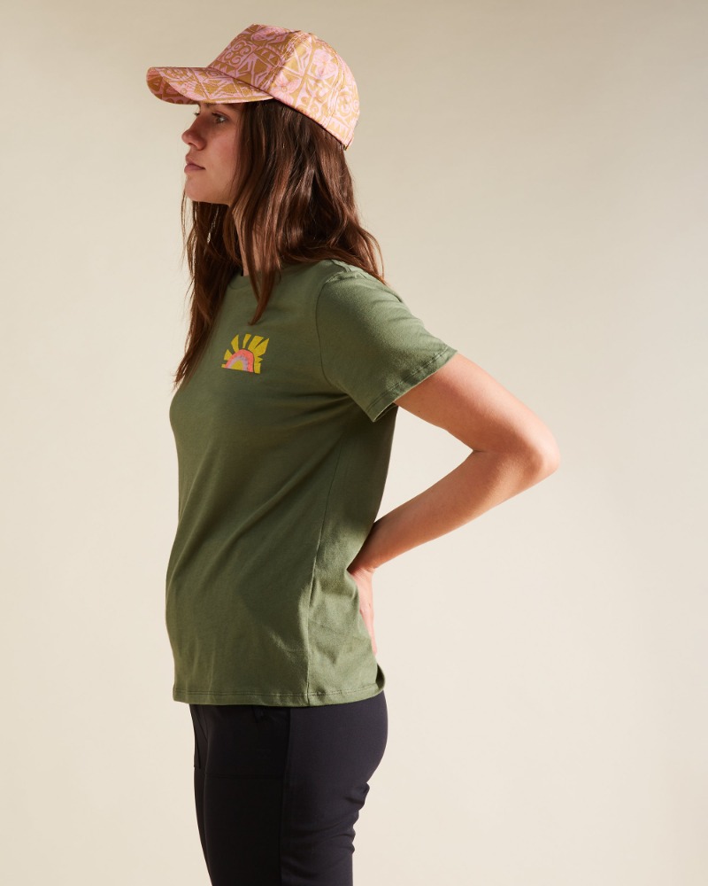 빌라봉 여성 그린 반팔 티셔츠 (WC21ST004CTN)