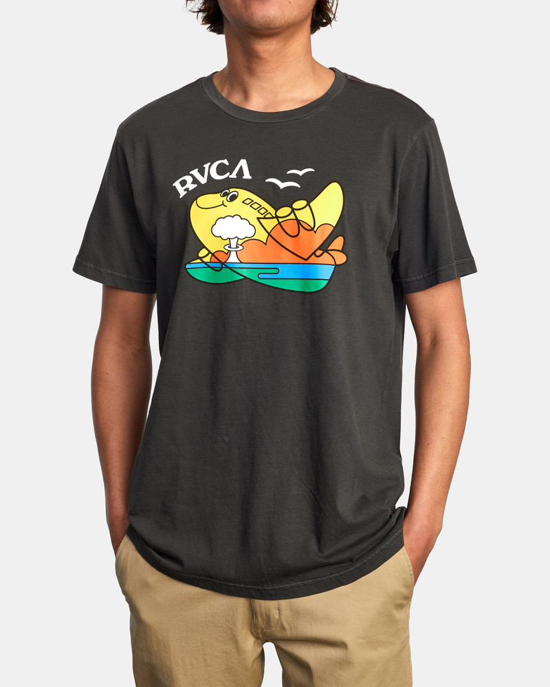 루카 남성 블랙 반팔 티셔츠 (VC11ST016PTK)